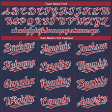 Load image into Gallery viewer, Custom Navy Red-White Authentic Baseball Jersey