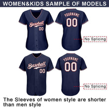 Load image into Gallery viewer, Custom Navy White-Red Authentic Baseball Jersey