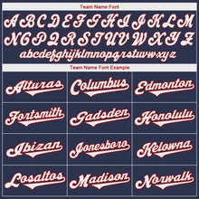 Load image into Gallery viewer, Custom Navy White-Red Authentic Baseball Jersey
