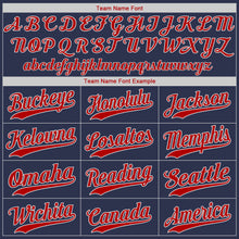 Load image into Gallery viewer, Custom Navy Red-White Authentic Baseball Jersey