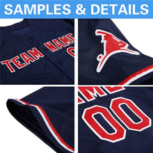 Load image into Gallery viewer, Custom Navy Red-White Authentic Baseball Jersey