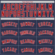 Load image into Gallery viewer, Custom Navy Red-White Authentic Baseball Jersey