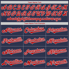 Load image into Gallery viewer, Custom Navy Red-White Authentic Baseball Jersey