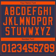 Load image into Gallery viewer, Custom Navy Orange Authentic Baseball Jersey