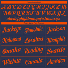 Load image into Gallery viewer, Custom Navy Orange Authentic Baseball Jersey