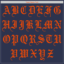 Load image into Gallery viewer, Custom Navy Orange Authentic Baseball Jersey