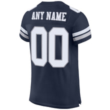 Load image into Gallery viewer, Custom Navy White-Light Gray Mesh Authentic Football Jersey