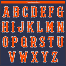 Load image into Gallery viewer, Custom Navy Orange-White Authentic Baseball Jersey