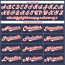 Load image into Gallery viewer, Custom Navy White-Red Authentic Throwback Rib-Knit Baseball Jersey Shirt