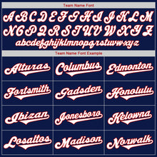 Load image into Gallery viewer, Custom Navy White-Red Authentic Baseball Jersey