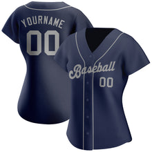 Load image into Gallery viewer, Custom Navy Gray Authentic Baseball Jersey