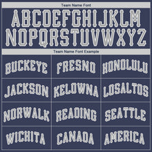 Load image into Gallery viewer, Custom Navy Gray-White Authentic Baseball Jersey