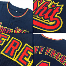 Load image into Gallery viewer, Custom Navy Red-White Authentic Baseball Jersey