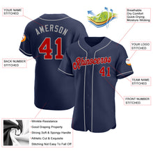 Load image into Gallery viewer, Custom Navy Red-Gray Authentic Baseball Jersey