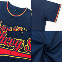 Load image into Gallery viewer, Custom Navy Red-Gray Authentic Baseball Jersey