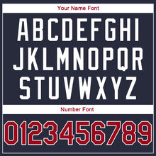 Load image into Gallery viewer, Custom Stitched Navy Red-White Sports Pullover Sweatshirt Hoodie