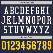 Load image into Gallery viewer, Custom Stitched Navy Gold-White Sports Pullover Sweatshirt Hoodie