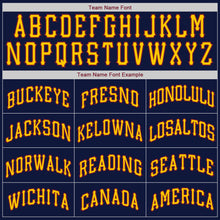 Load image into Gallery viewer, Custom Navy White-Gold Authentic American Flag Fashion Baseball Jersey