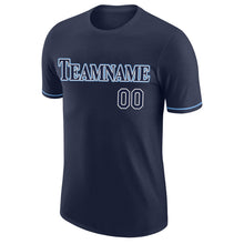 Load image into Gallery viewer, Custom Navy Navy-Powder Blue Performance T-Shirt