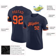 Load image into Gallery viewer, Custom Navy Orange Performance T-Shirt