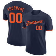 Load image into Gallery viewer, Custom Navy Orange Performance T-Shirt