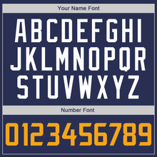 Load image into Gallery viewer, Custom Navy Gold-White Authentic Throwback Rib-Knit Baseball Jersey Shirt