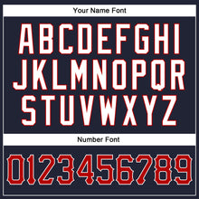 Load image into Gallery viewer, Custom Navy Red-White Authentic Baseball Jersey