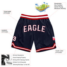 Load image into Gallery viewer, Custom Navy White-Red Authentic Throwback Basketball Shorts