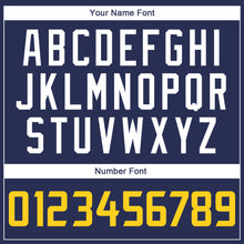 Load image into Gallery viewer, Custom Navy Gold-White Authentic Throwback Basketball Jersey