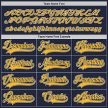 Load image into Gallery viewer, Custom Navy Gold-White Hockey Jersey