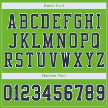 Load image into Gallery viewer, Custom Neon Green Navy-White Mesh Authentic Football Jersey