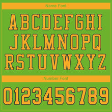 Load image into Gallery viewer, Custom Neon Green Gold-Navy Mesh Authentic Football Jersey