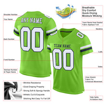 Load image into Gallery viewer, Custom Neon Green White-Navy Mesh Authentic Football Jersey