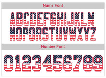 Load image into Gallery viewer, Custom Lights Out Black Scarlet-Navy USA Flag Fashion Football Jersey