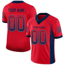 Load image into Gallery viewer, Custom Scarlet Navy-Gray Mesh Drift Fashion Football Jersey