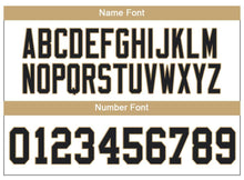 Load image into Gallery viewer, Custom Lights Out Black Vegas Gold-White Football Jersey