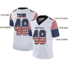 Load image into Gallery viewer, Custom White Black-Vegas Gold USA Flag Fashion Football Jersey