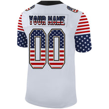 Load image into Gallery viewer, Custom White Black-Vegas Gold USA Flag Fashion Football Jersey
