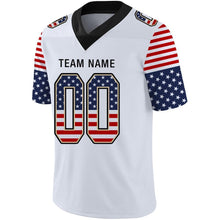 Load image into Gallery viewer, Custom White Black-Vegas Gold USA Flag Fashion Football Jersey