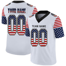 Load image into Gallery viewer, Custom White Black-Vegas Gold USA Flag Fashion Football Jersey
