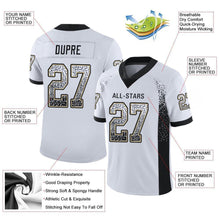 Load image into Gallery viewer, Custom White Black-Vegas Gold Mesh Drift Fashion Football Jersey