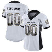 Load image into Gallery viewer, Custom White Black-Vegas Gold Mesh Drift Fashion Football Jersey