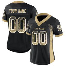Load image into Gallery viewer, Custom Black Vegas Gold-White Mesh Drift Fashion Football Jersey