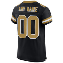 Load image into Gallery viewer, Custom Black Old Gold-White Mesh Authentic Football Jersey