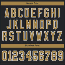 Load image into Gallery viewer, Custom Black Old Gold-White Mesh Authentic Football Jersey