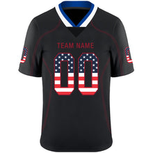 Load image into Gallery viewer, Custom Lights Out Black Scarlet-Royal USA Flag Fashion Football Jersey