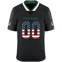 Load image into Gallery viewer, Custom Lights Out Black Gotham Green-White USA Flag Fashion Football Jersey