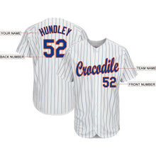 Load image into Gallery viewer, Custom White Royal Strip Royal-Orange Baseball Jersey