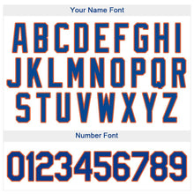 Load image into Gallery viewer, Custom White Royal Strip Royal-Orange Baseball Jersey