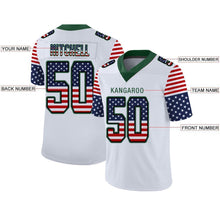 Load image into Gallery viewer, Custom White Gotham Green-Black USA Flag Fashion Football Jersey